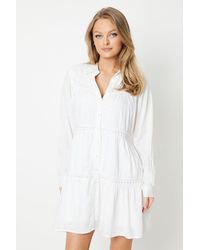 Oasis - Trim Insert Cotton Mini Shirt Dress - Lyst