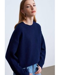 Dilvin - Solid Crew Neck Ribbed Sweater - Lyst