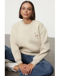 WOVCOR - Embroidered Animal Fleece Sweatshirt - Lyst
