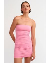 Dilvin - Strapless Bodycon Mini Dress - Lyst