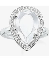 Thomas Sabo - Pear Shape Milky Quartz Cubic Zirconia Ring Tr2043-690-14-54 (N) - Lyst