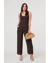 Izabel London - High Waist Wide Ankle Length Trousers - Lyst