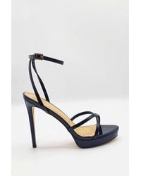 Miss Diva - Kalilah Crossover Strap Platform Heeled Sandals - Lyst