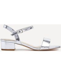 Linzi - Kezzi Faux Leather Barely There Low Block Heeled Sandal - Lyst