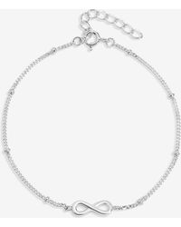 Simply Silver - Sterling Plated Polished Infinity Station Chain Bracelet - Lyst