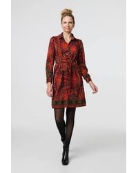 Izabel London - Mosaic Print Long Sleeve Short Shirt Dress - Lyst