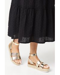 Oasis - Bertie Chunky Double Strap Flatform Wedge Sandals - Lyst