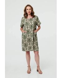 Izabel London - Baroque Print Relaxed Short Shift Dress - Lyst