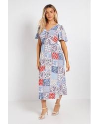 Dorothy Perkins - Lace Trim Angel Sleeve Maxi Dress - Lyst