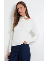 Wallis - Embellished Neckline Jumper - Lyst