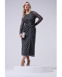 Yours - Polka Dot Maxi Dress - Lyst