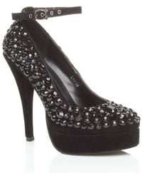 AJVANI - High Heel Ankle Strap Gem Court Shoes - Lyst