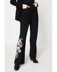 Oasis - Embroidered Patch Pocket Cord Trouser - Lyst