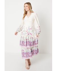 Oasis - Occasion Paisley Floral Tiered Midaxi Dress - Lyst