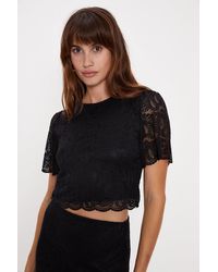 Oasis - Scallop Edge Short Sleeve Top - Lyst