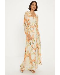 Oasis - Petite Soft Floral Detail Cut Out Maxi Dress - Lyst