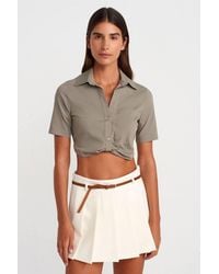 Dilvin - Cropped Poplin Shirt - Lyst