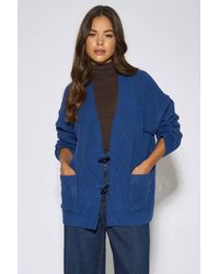 Gini London - Textured Button Detail Long Sleeves Cardigan - Lyst