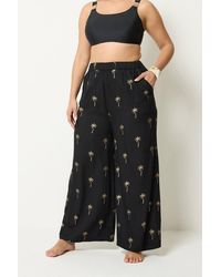 Yours - Palm Tree Beach Trousers - Lyst