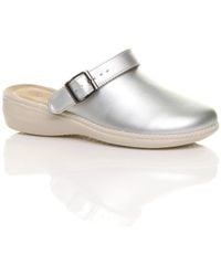 AJVANI - Low Wedge Heel Slingback Clogs Faux Leather Mules - Lyst