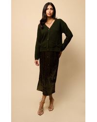 Little Mistress - Bow Pocket Detail Cardigan - Lyst