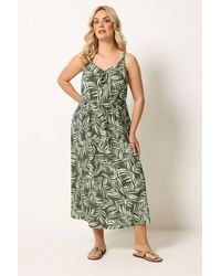 Yours - Printed Keyhole Midi Dress - Lyst