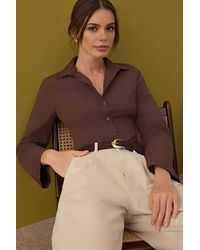 WOVCOR - Fitted Button-Through Shirt W/ Corset Waist Detail - Lyst
