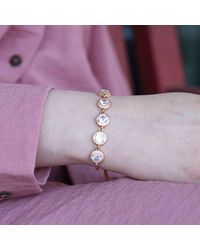 The Colourful Aura - Large Round Zircon Adjustable Beaded Bracelet - Lyst