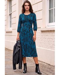 Roman - Petite Animal Print Midi Dress - Lyst