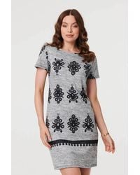 Izabel London - Printed Cap Sleeve Slim Short Dress - Lyst