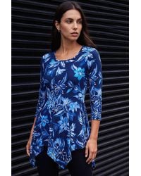 Roman - Floral Print Asymmetric Tunic Top - Lyst