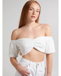 Pink Vanilla - Ribbed Waffle Crop Top - Lyst