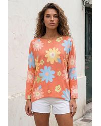 Roman - All Over Floral Print Snit Top - Lyst