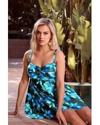 Yours - Floral Hanky Hem Tankini Top - Lyst