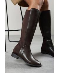 Where's That From - 'Jirelle' Wide Calf Round Toe Knee High Boots W/ Side Zip Closure - Lyst