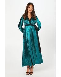 Coast - Petite Party Metallic Long Sleeve Wrap Midi Dress - Lyst