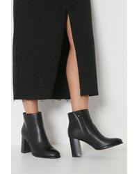 Oasis - June Almond Toe High Stacked Block Heel Ankle Boots - Lyst