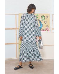 Warehouse - Tony Chiffon High Neck Tier Smock Midi Dress - Lyst