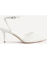 Linzi - Serenade Bridal Ivory Beaded Mesh Court Heels - Lyst