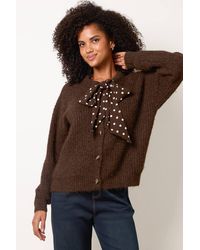 Blue Vanilla - Long Sleeve Button Up Round Neck Cardigan - Lyst