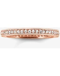 Thomas Sabo - Plated Medium Clear Cubic Zirconia Narrow Eternity Ring Tr1983-416-14 Size 54 - Lyst