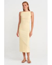 Dilvin - Sleeveless Midi Bodycon Dress W/ Slit - Lyst