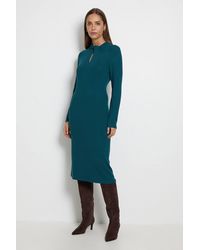 Wallis - Twist Neck Keyhole Knitted Dress - Lyst