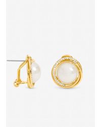 Jon Richard - Plated Crystal Halo & Pearl Clip Earrings - Lyst