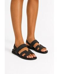 Miss Diva - Ilene Cutout Detail Velcro Strap Sandals - Lyst