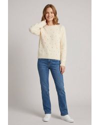Izabel London - Pearl Embellished Soft Texture Jumper - Lyst