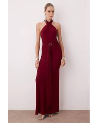 WOVCOR - Maxi Elegant Evening Dress W/ Accessory Detail - Lyst