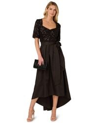 Adrianna Papell - Sequin Combo Taffeta Gown Dress - Lyst