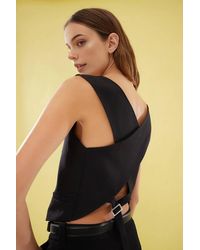WOVCOR - Sleeveless Tailored Vest W/ V Neck Button Detail - Lyst