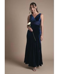 Coast - Velvet V Neck Fishtail Maxi Bridesmaid Dress - Lyst